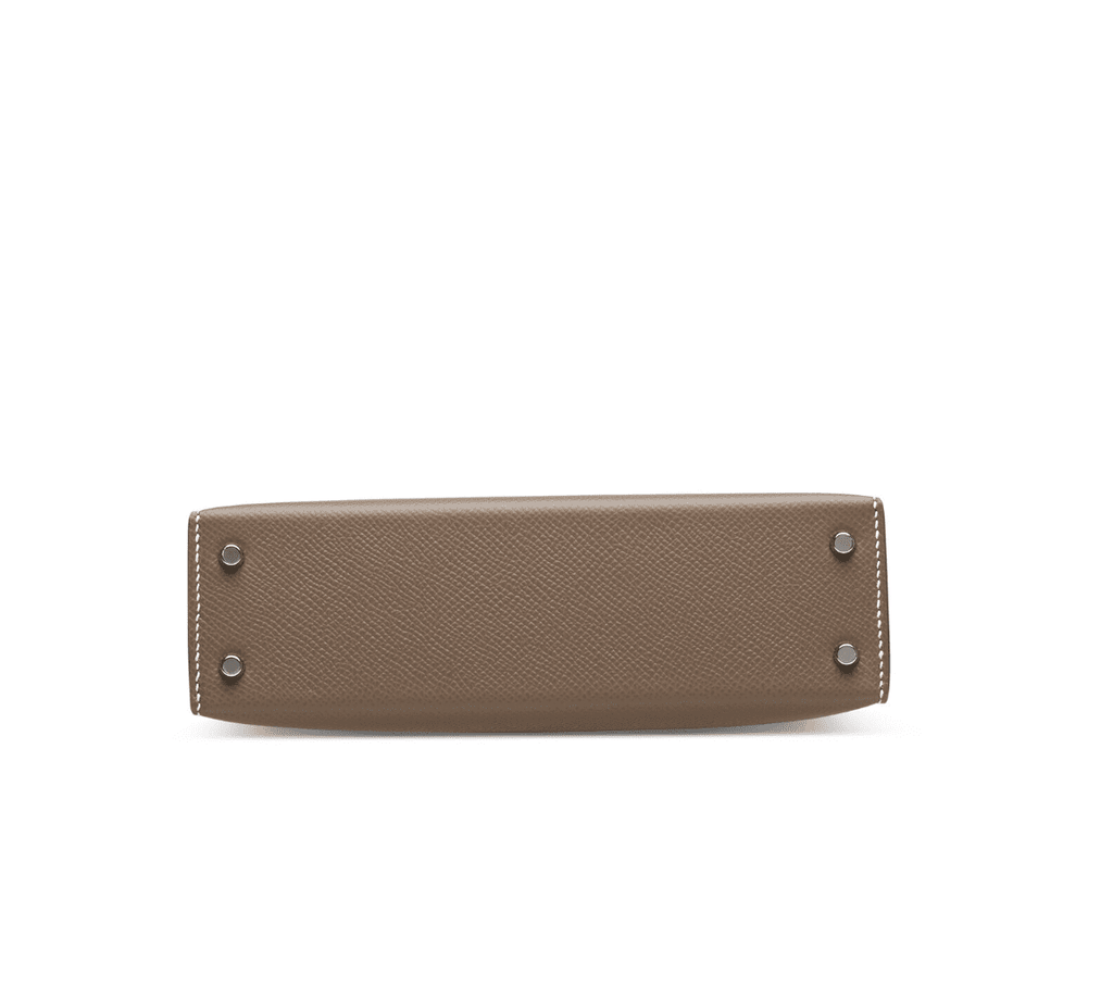 Hermès Etoupe Epsom Mini Kelly 20 ll Palladium Hardware.