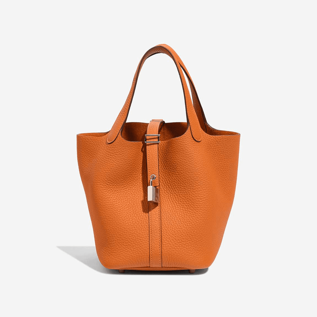 Hermès Picotin 18 Clémence Orange (silver hardware)