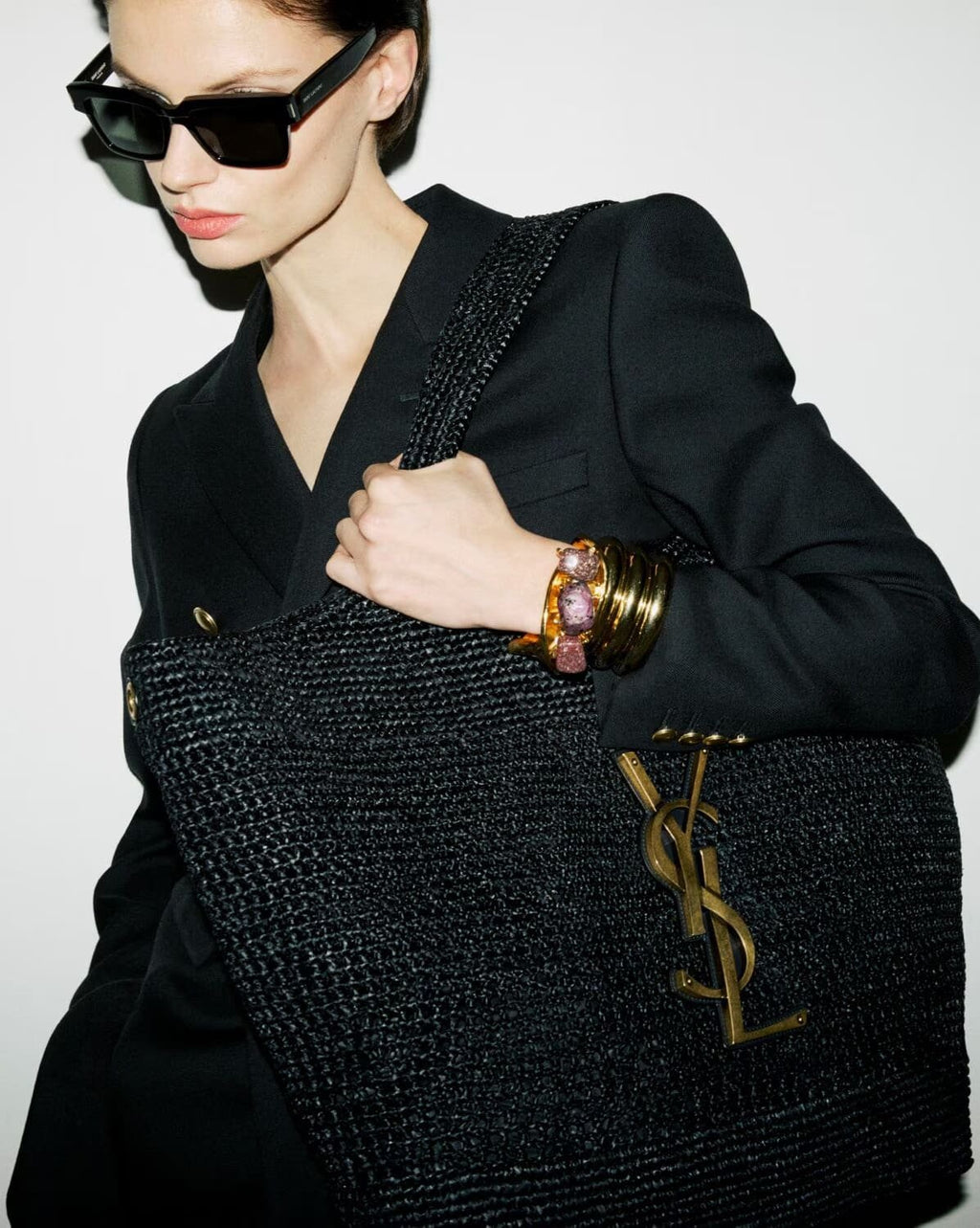 SAINT LAURENT ICARE IN RAFFIA