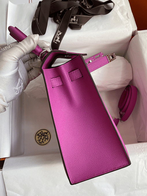Hermès Kelly Handbag Pink Epsom with Palladium Hardware 25