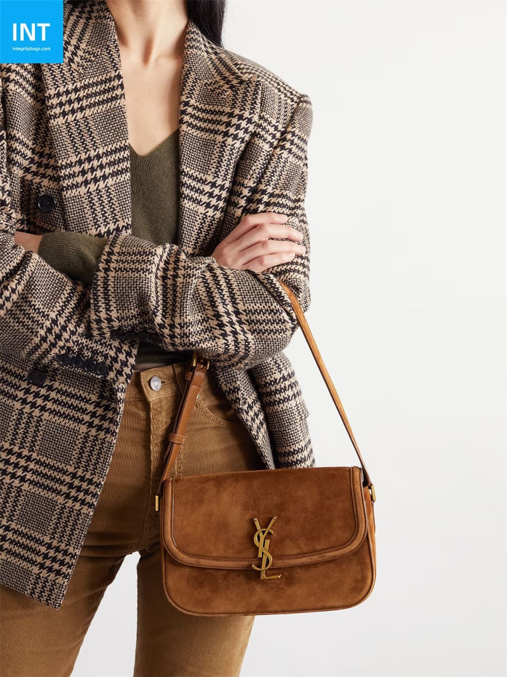 SAINT LAURENT Solferino medium suede shoulder bag