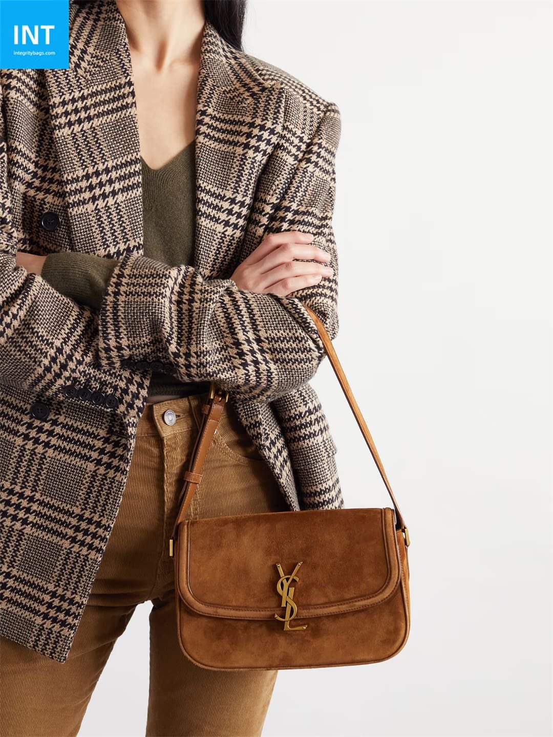 SAINT LAURENT Solferino medium suede shoulder bag
