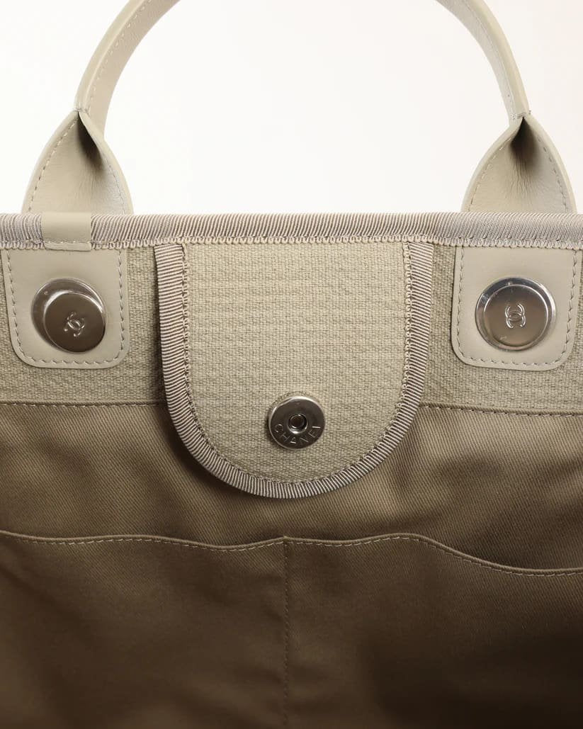 Chanel Deauville Large Gray Tote Bag