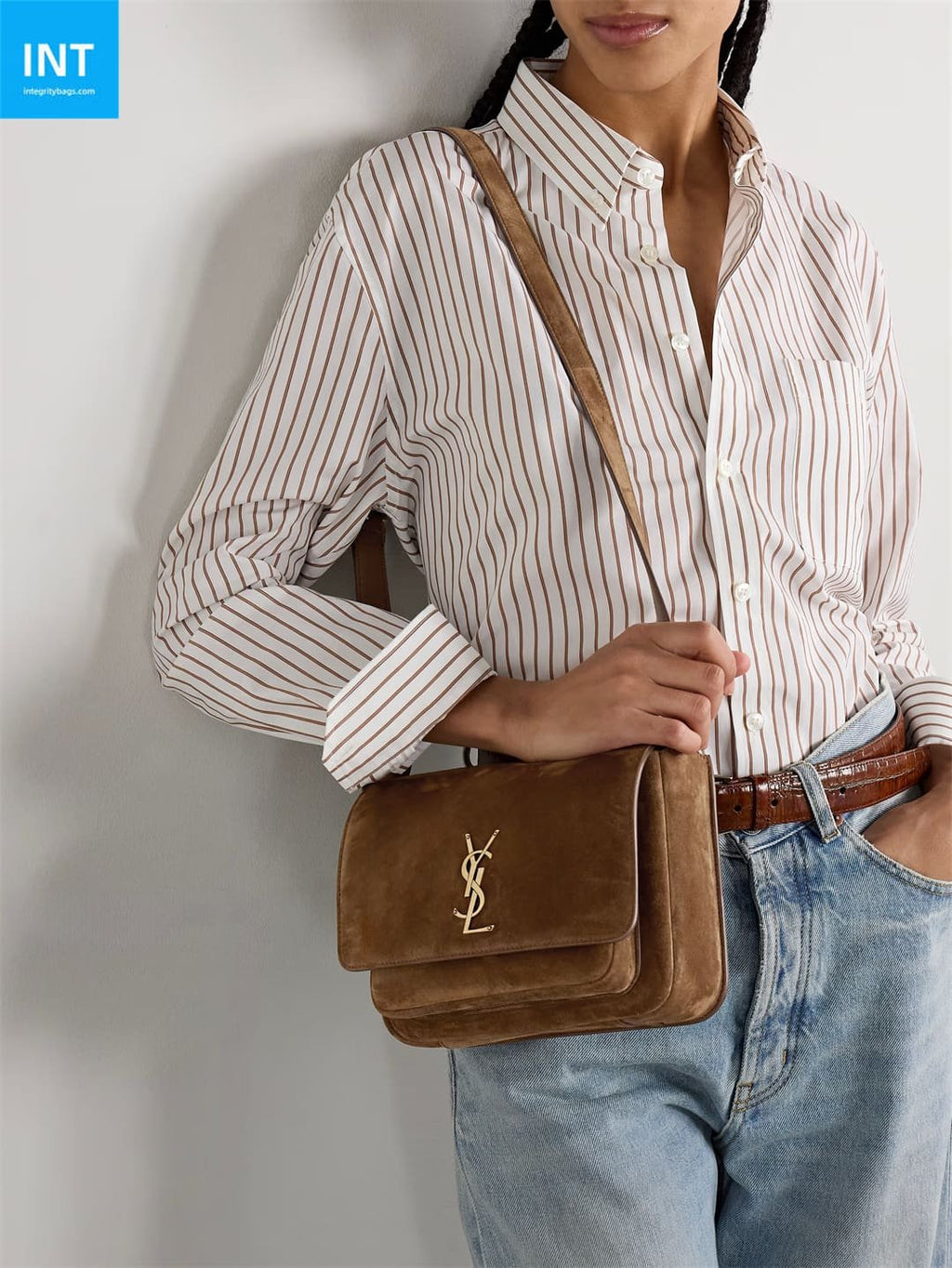 SAINT LAURENT Niki suede shoulder bag
