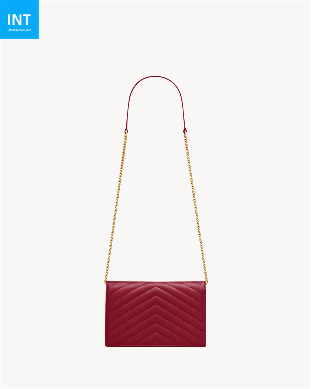 Saint Laurent CASSANDRE envelope chain wallet in lambskin