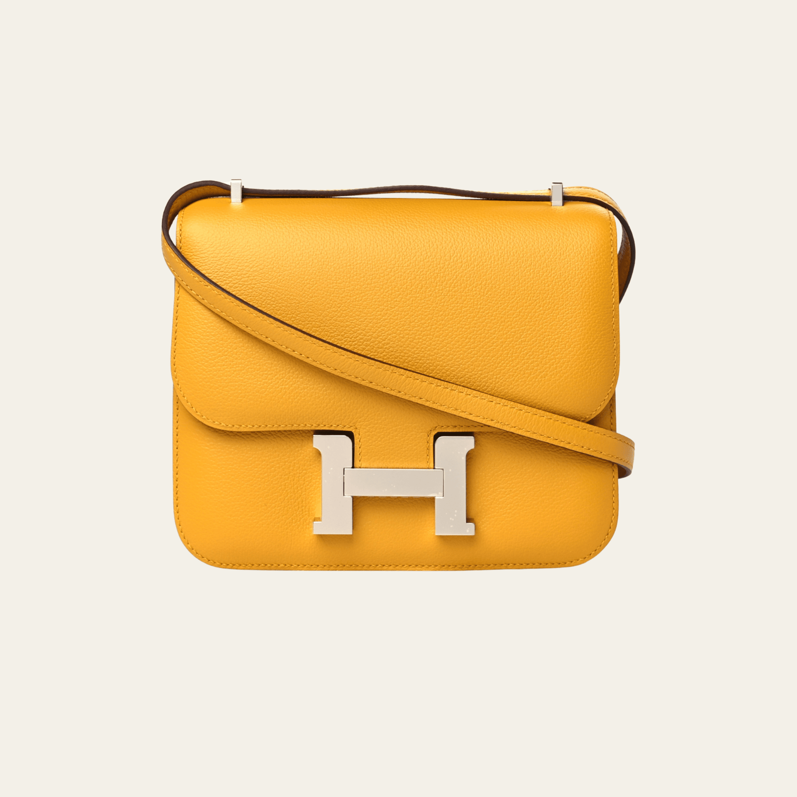 Hermès Jaune Amber and Rose Lipstick Constance 18 Verso Veau Evercolor Palladium Hardware