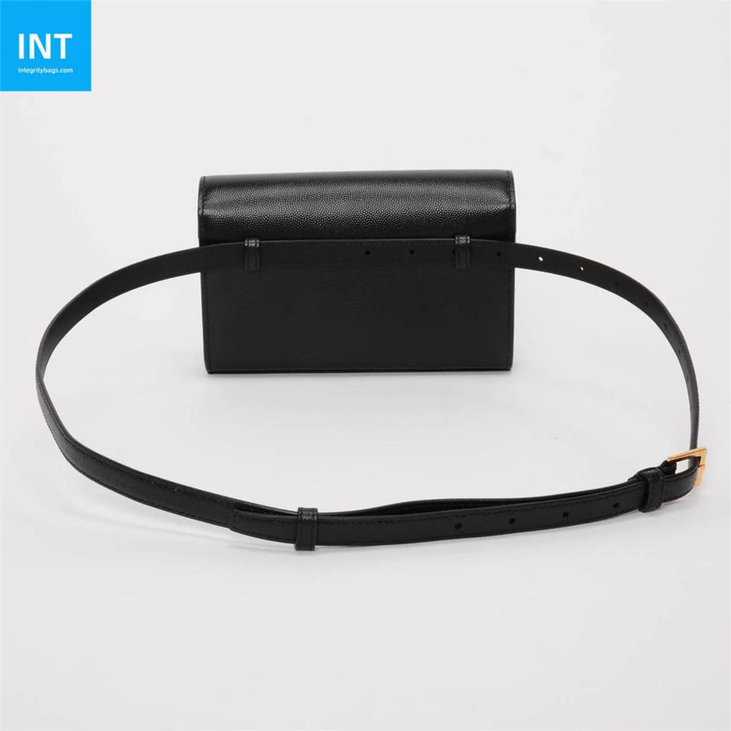 Saint Laurent Black Grain de Poudre Kate Belt Bag