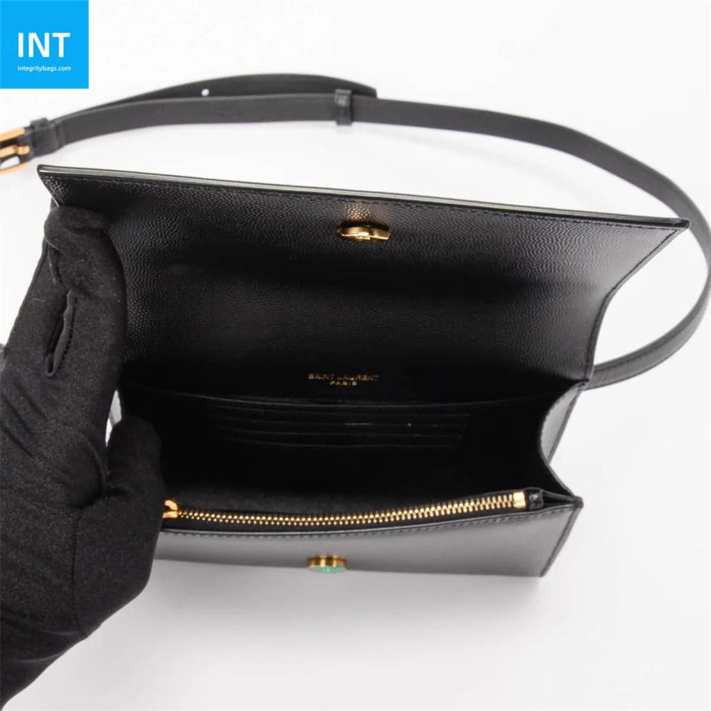 Saint Laurent Black Grain de Poudre Kate Belt Bag