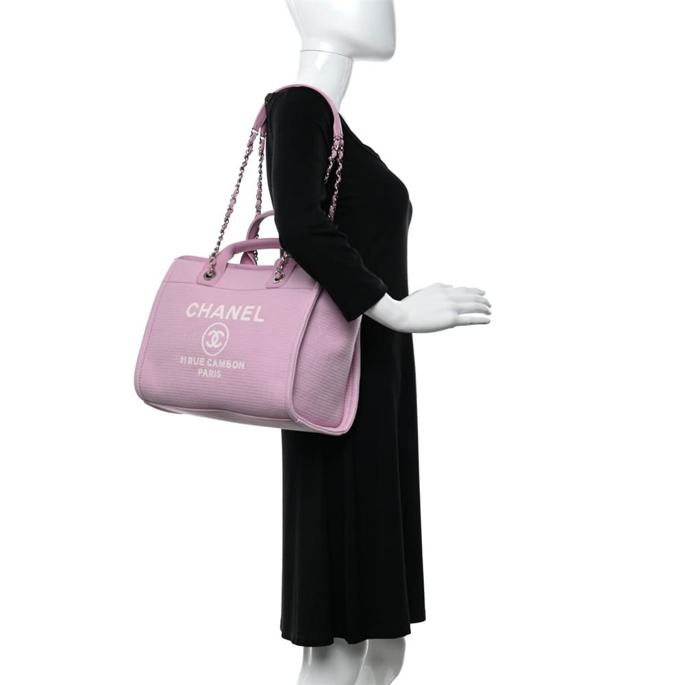 Chanel Mixed Fibers Deauville Tote Pink