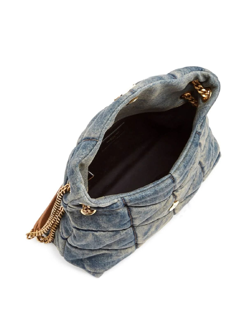 Saint Laurent Denim LouLou Puffer Bag
