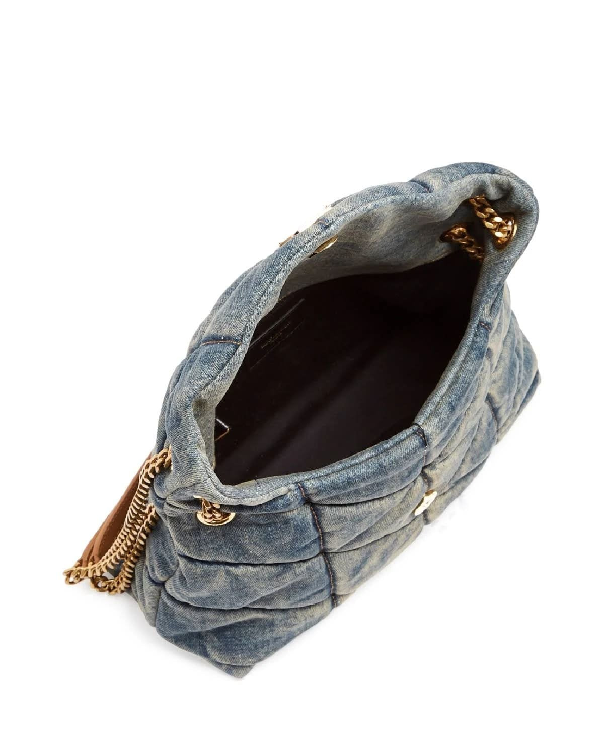 Saint Laurent Denim LouLou Puffer Bag