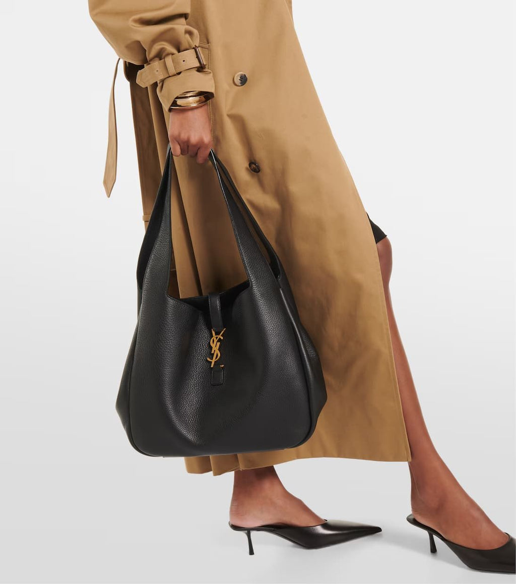 SAINT LAURENT Le 5 À 7 Bea textured-leather tote
