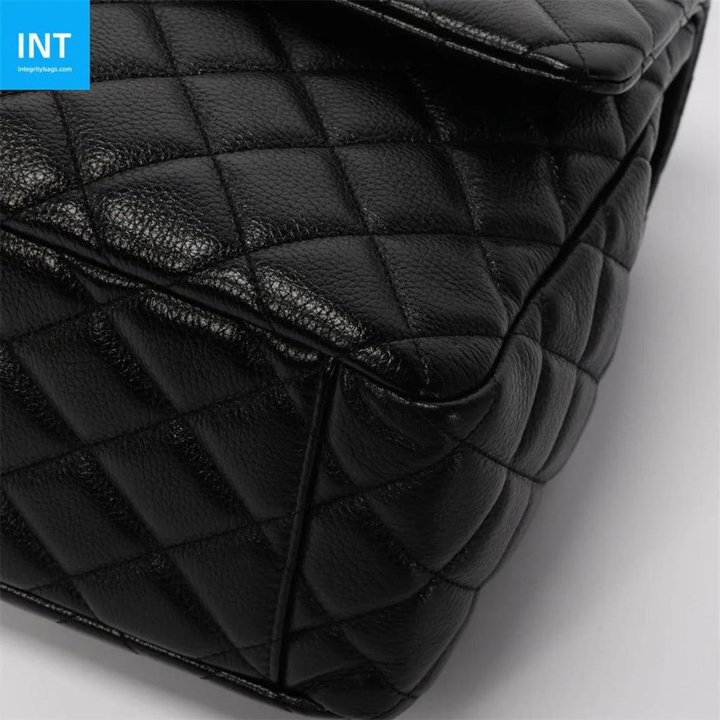 Chanel Black Quilted Caviar Small XXL Travel Flap Bag