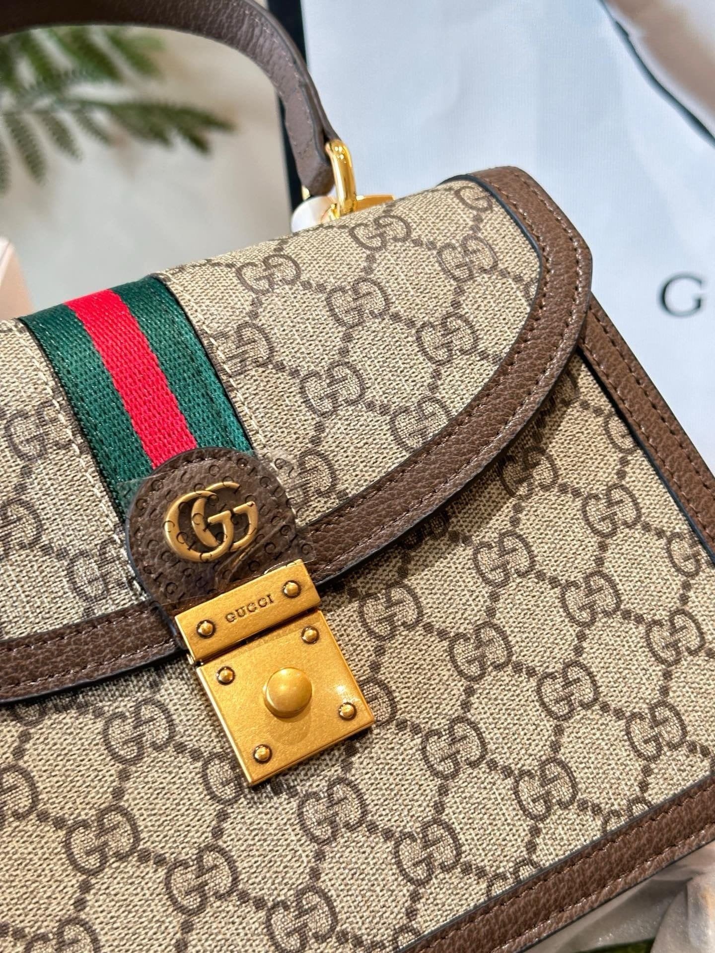 GUCCI OPHIDIA TOP HANDLE SMALL BAG