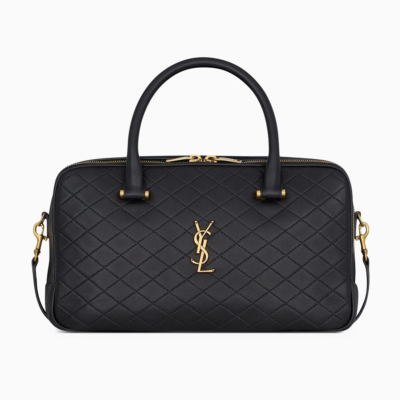 SAINT LAURENTOUT Lyia Duffle Bag in Quilted Lambskin