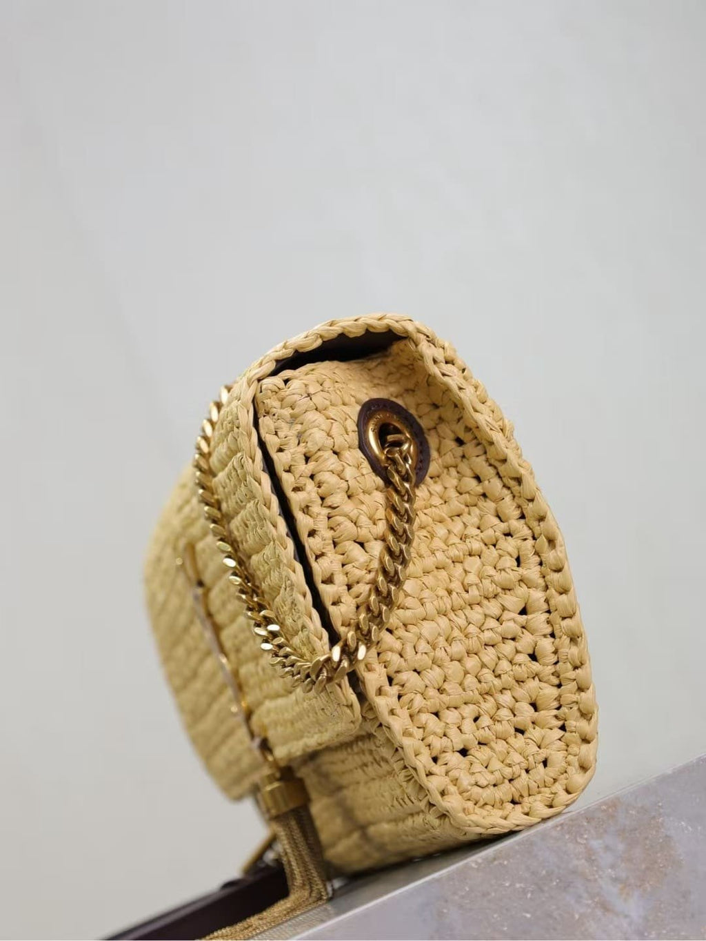 Saint Laurent kate 99 tassel in raffia
