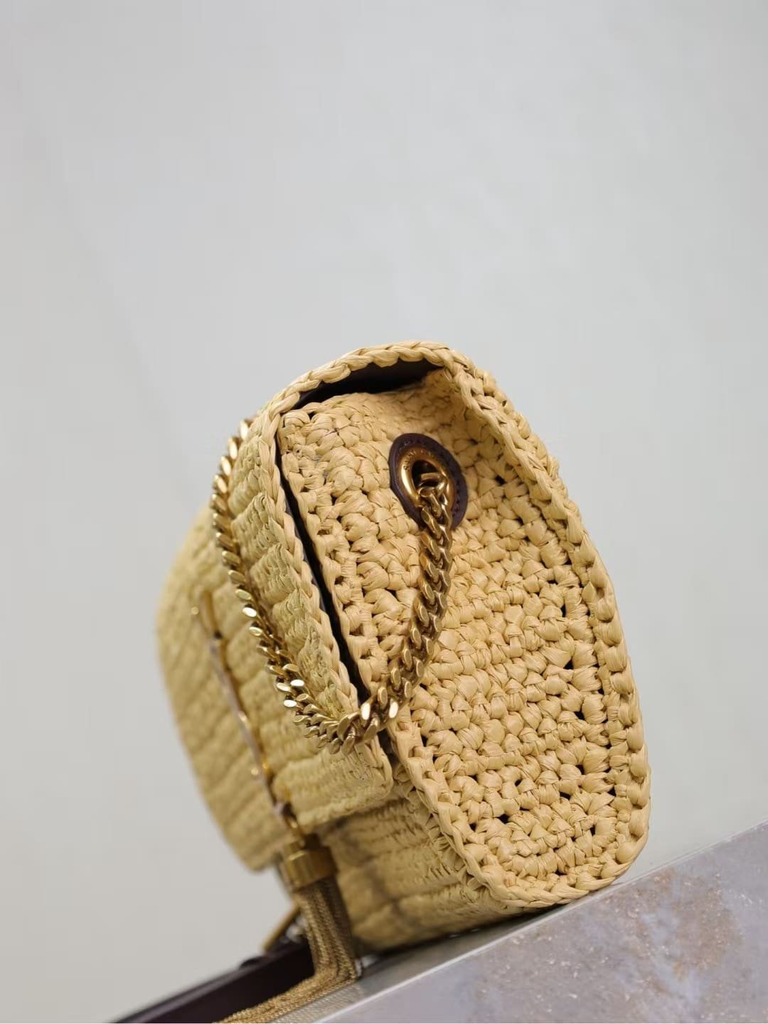 Saint Laurent kate 99 tassel in raffia