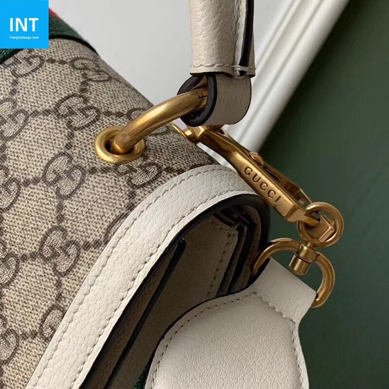Gucci Queen Margaret Top Handle Bag GG Coated Canvas with Leather Small