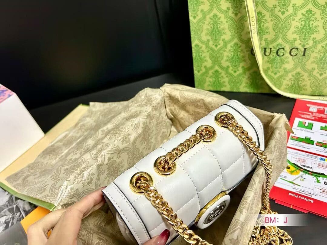 GUCCI DECO MINI SHOULDER BAG White