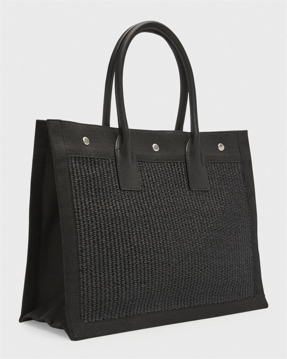 Saint Laurent Rive Gauche Small Tote Bag in Raffia