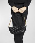 Saint Laurent Ziptop Mini Shoulder Bag in Quilted Smooth Leather