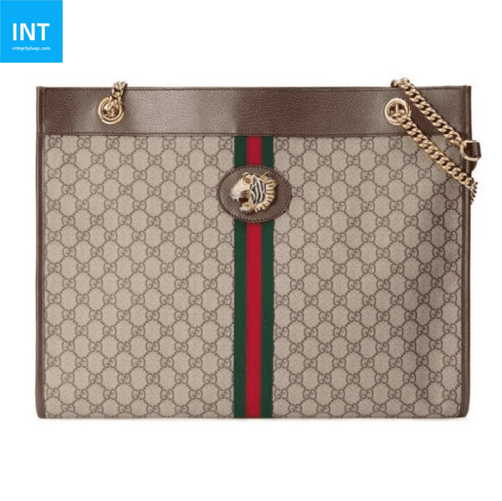 Gucci Rajah Tiger Large Tote Lion Beige Logo GG Bag