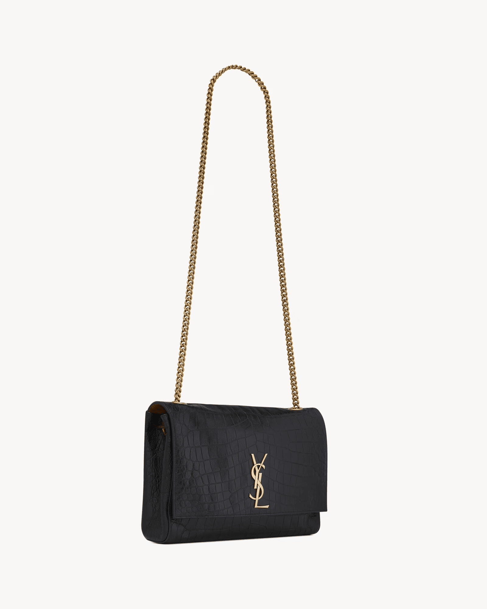 Saint Laurent REVERSIBLE KATE MEDIUM IN CROCODILE-EMBOSSED LEATHER
