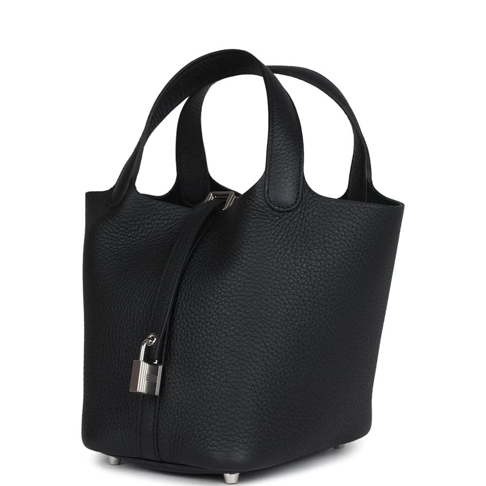 Hermès Picotin Lock 18 Black Clemence Palladium Hardware