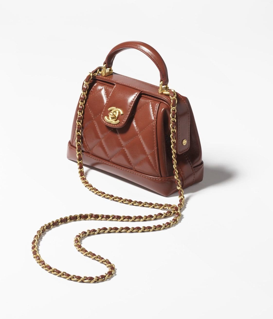 Chanel Polished Lambskin & Gold-Tone Metal Brown