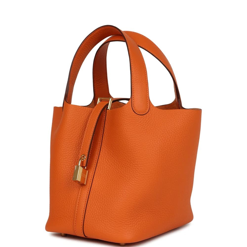 Hermès Picotin Lock 18 Orange Clemence Gold Hardware