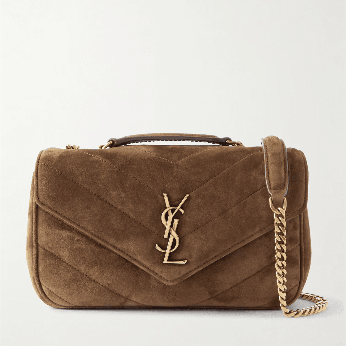 SAINT LAURENT Loulou quilted suede shoulder bag