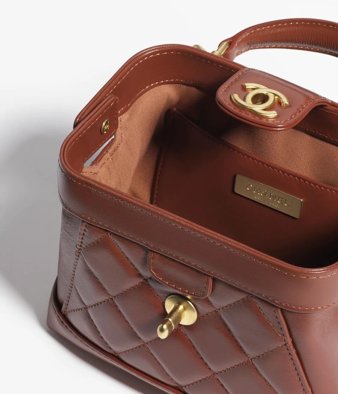 Chanel Polished Lambskin & Gold-Tone Metal Brown
