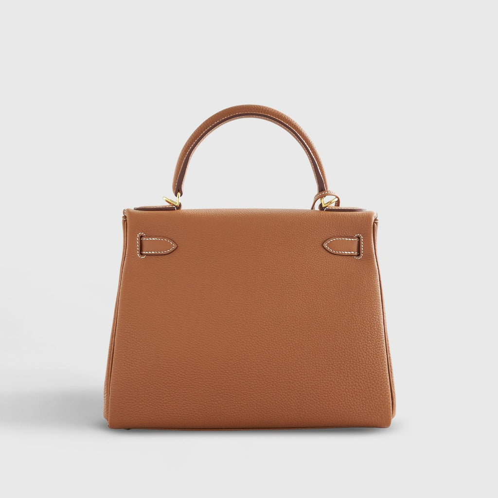 Hermès Kelly 28 Togo Gold Retourne w/Nata Strap Gold Hardware