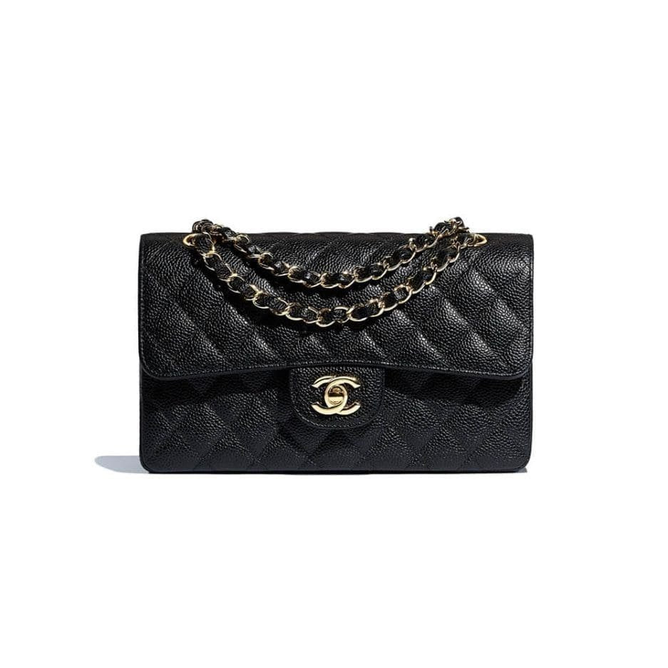 CHANEL SMALL CLASSIC HANDBAG Grained Calfskin & Gold Metal (top quality)