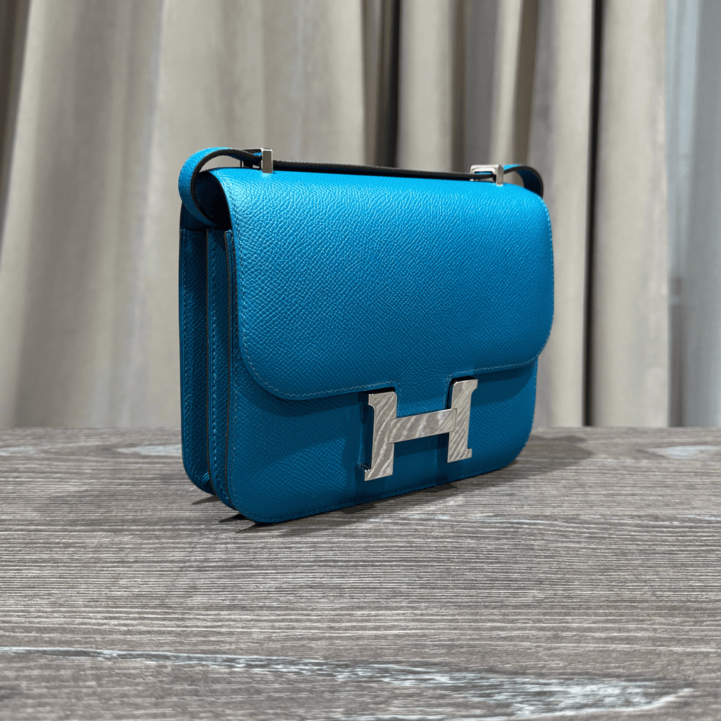 Hermès Bleu Izmir Constance 18 Epsom Palladium Hardware