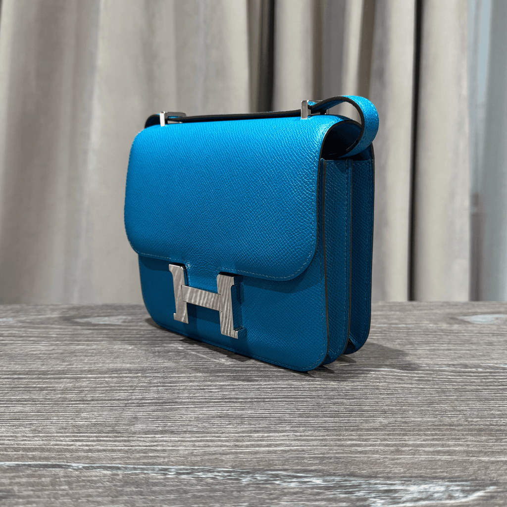 Hermès Bleu Izmir Constance 18 Epsom Palladium Hardware