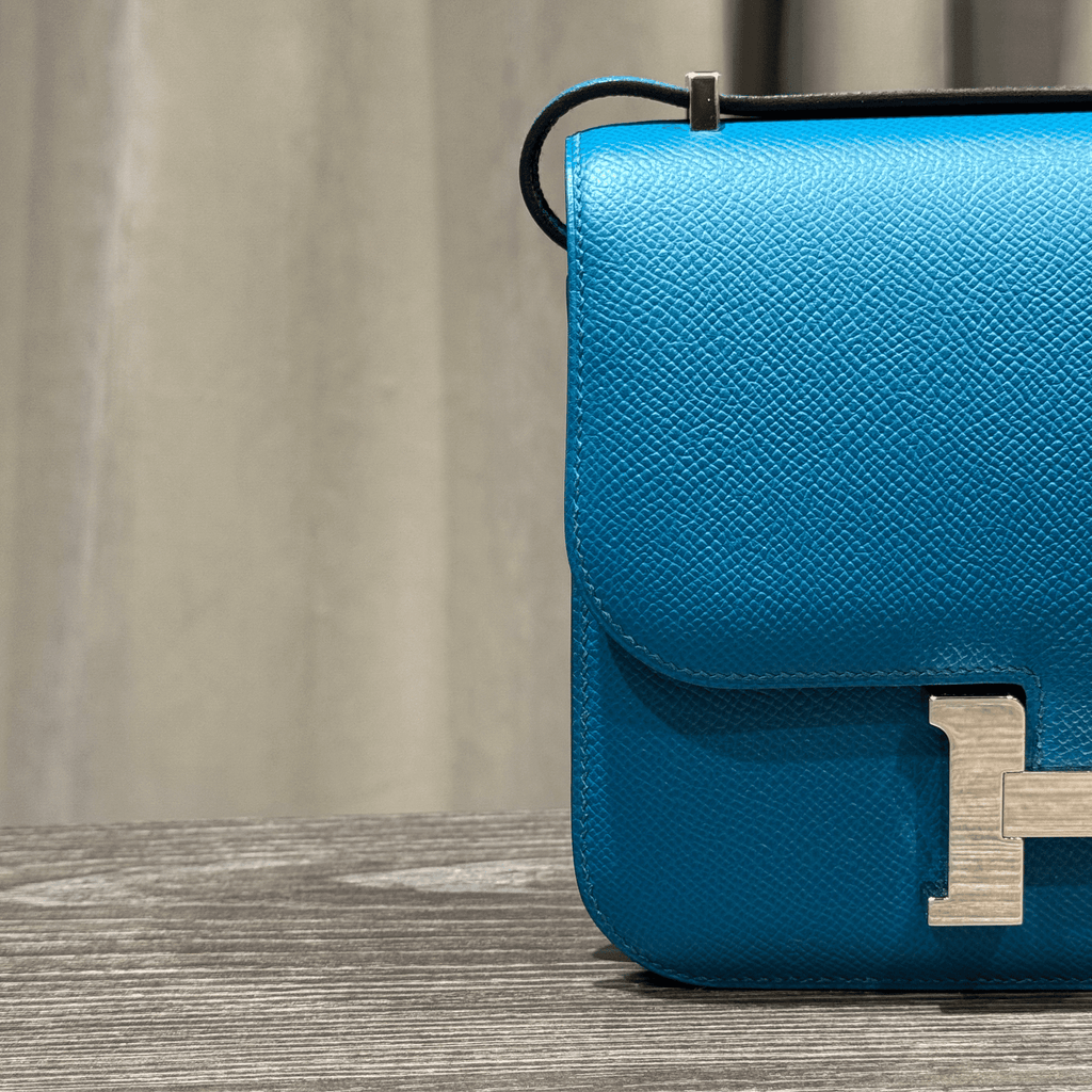 Hermès Bleu Izmir Constance 18 Epsom Palladium Hardware