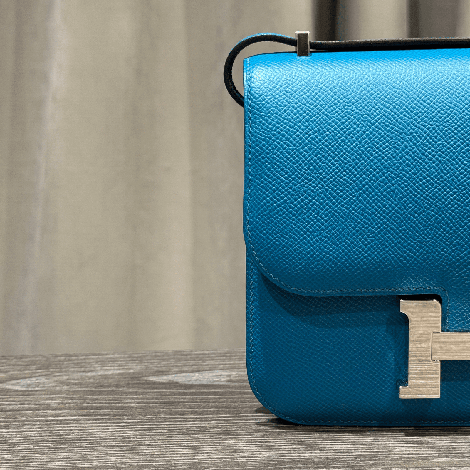 Hermès Bleu Izmir Constance 18 Epsom Palladium Hardware