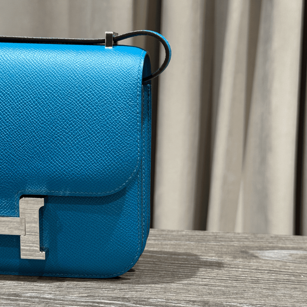 Hermès Bleu Izmir Constance 18 Epsom Palladium Hardware