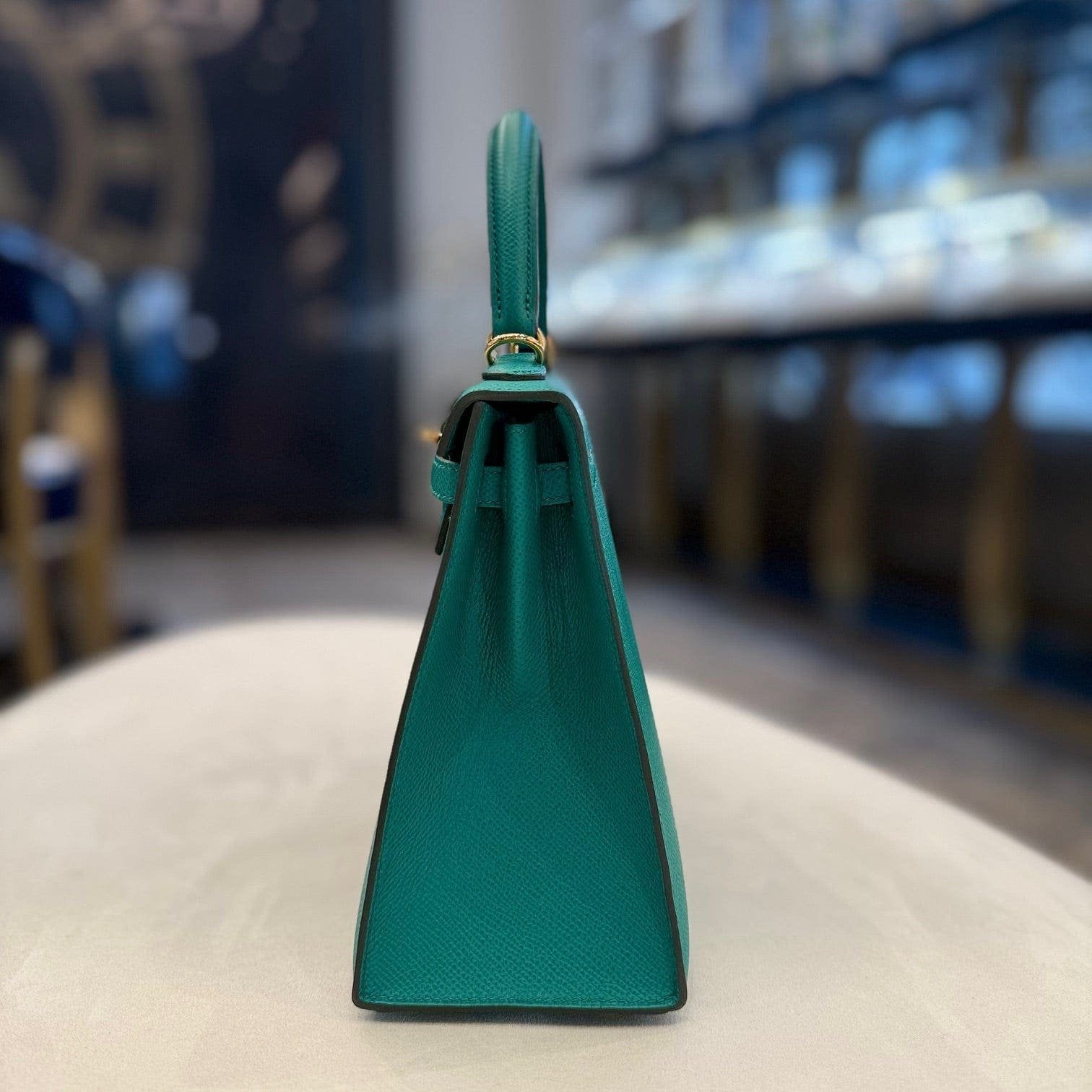Hermes Vert Jade Kelly 25 Sellier Epsom Gold Hardware