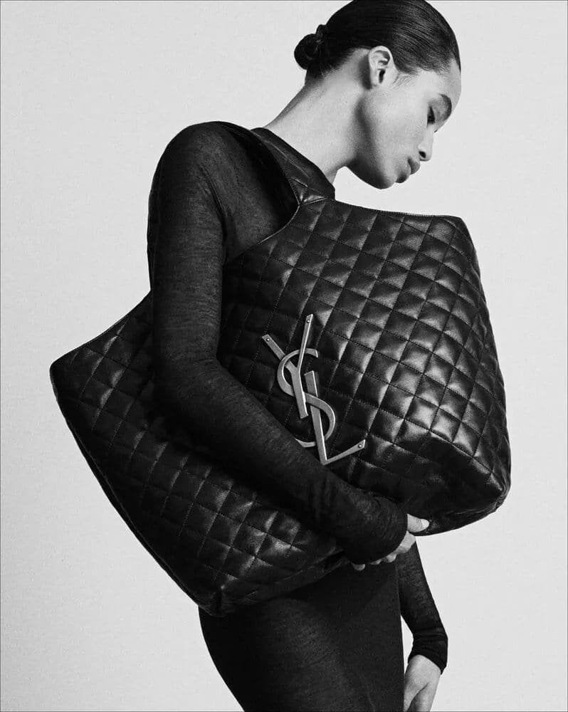 SAINT LAURENT ICARE MAXI SHOPPING BAG IN QUILTED LAMBSKIN