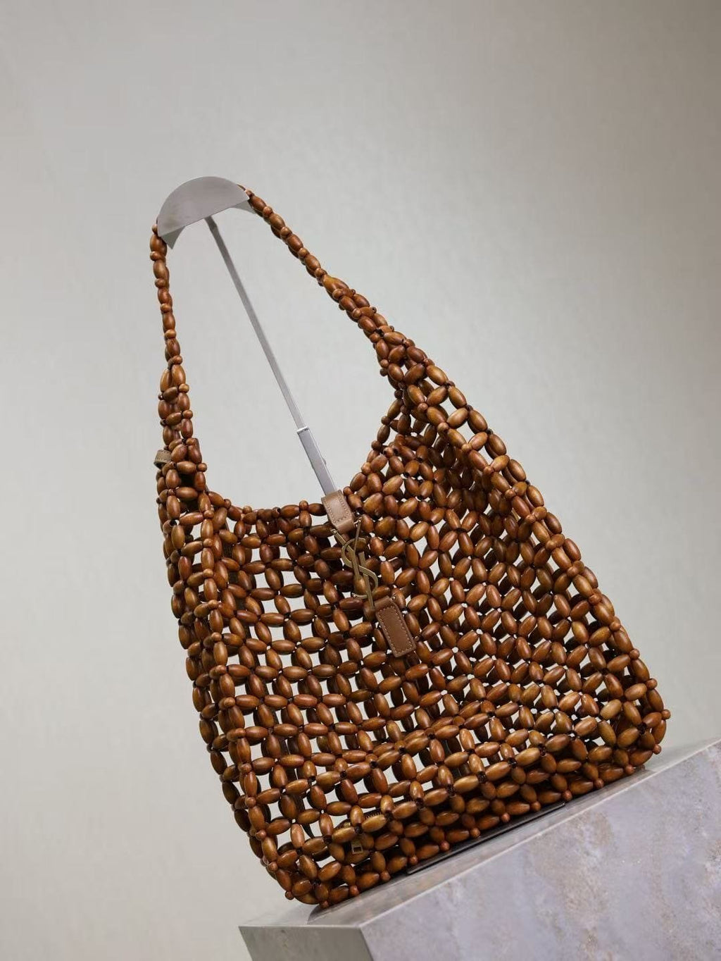 Saint Laurent LE 5 À 7 large in wood beads