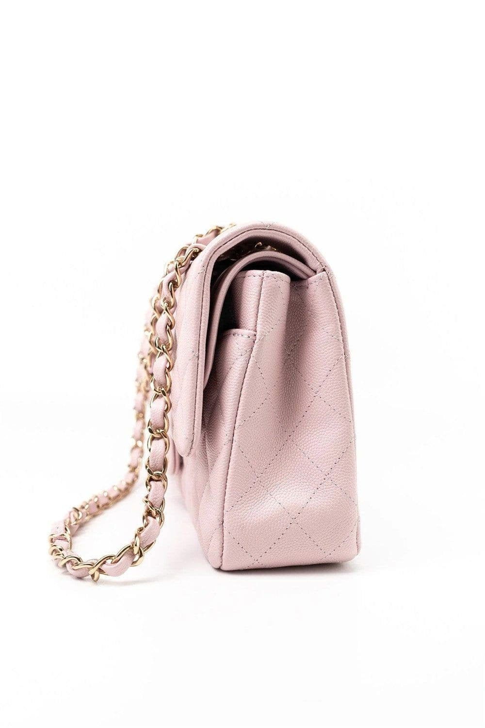 Chanel Medium Classic Double Flap Light Pink Caviar Light Gold Hardware