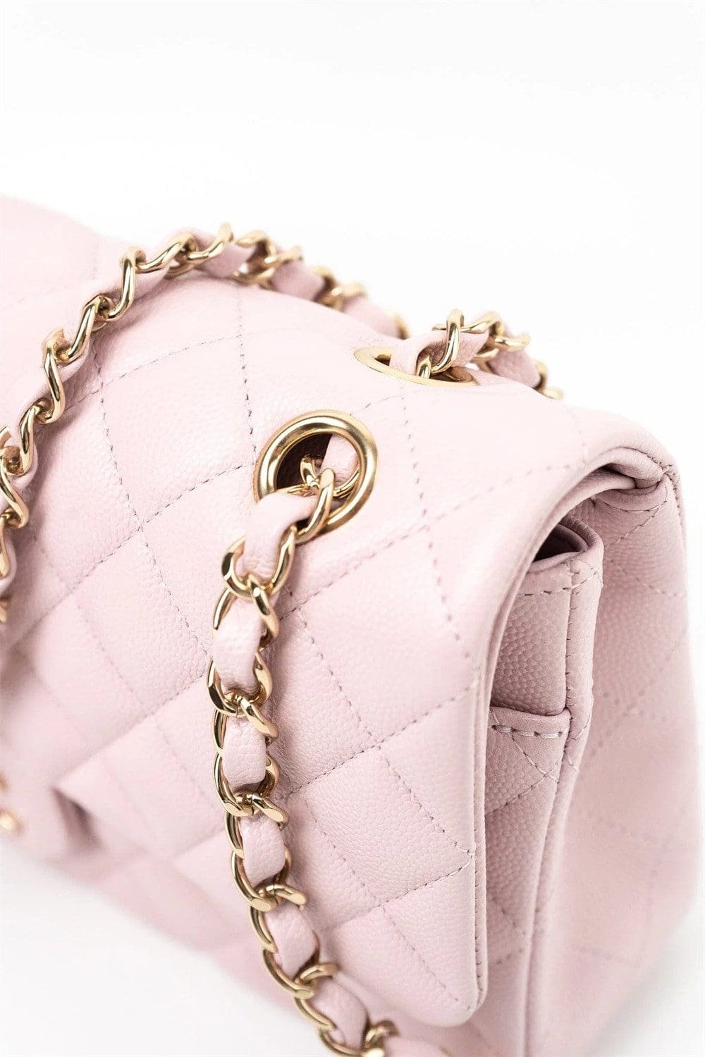 Chanel Medium Classic Double Flap Light Pink Caviar Light Gold Hardware