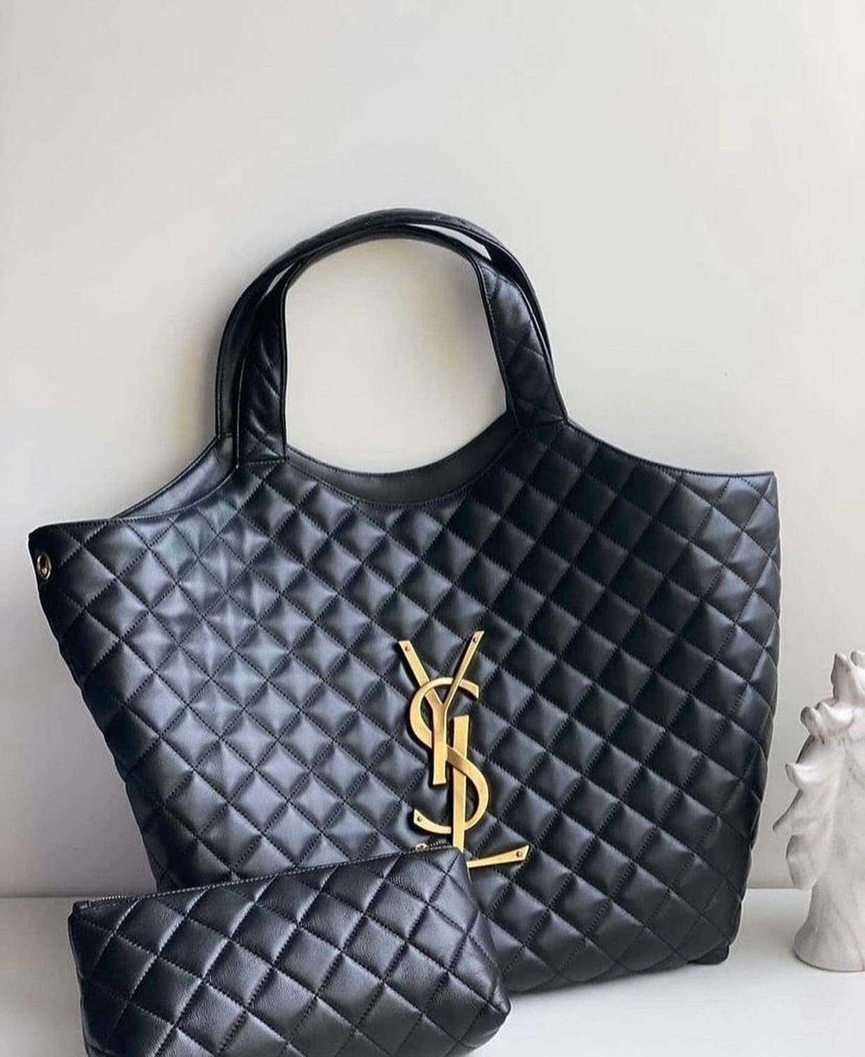 SAINT LAURENT ICARE MAXI SHOPPING BAG IN QUILTED LAMBSKIN