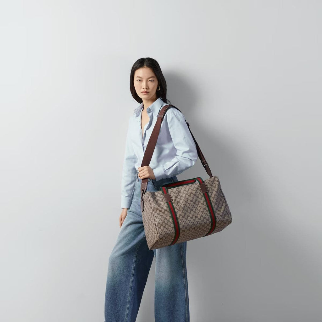 GUCCI MEDIUM DUFFLE BAG WITH WEB