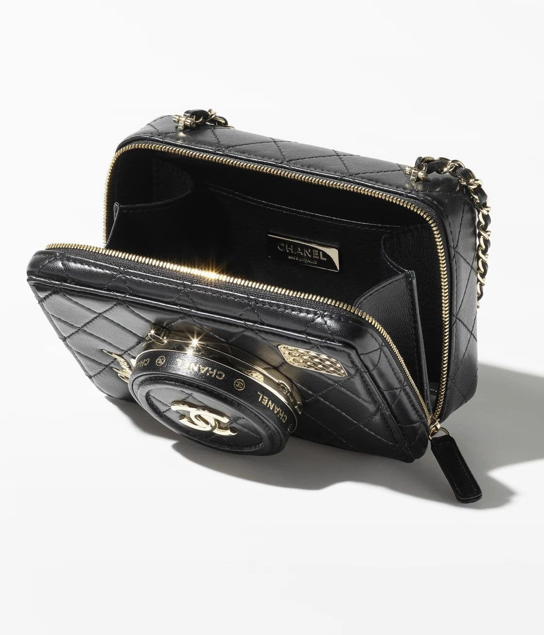 CHANEL CAMERA BAG Lambskin Black