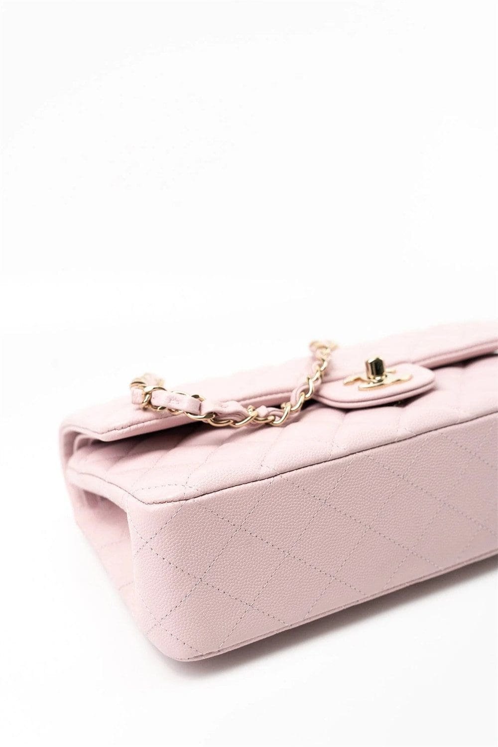 Chanel Medium Classic Double Flap Light Pink Caviar Light Gold Hardware