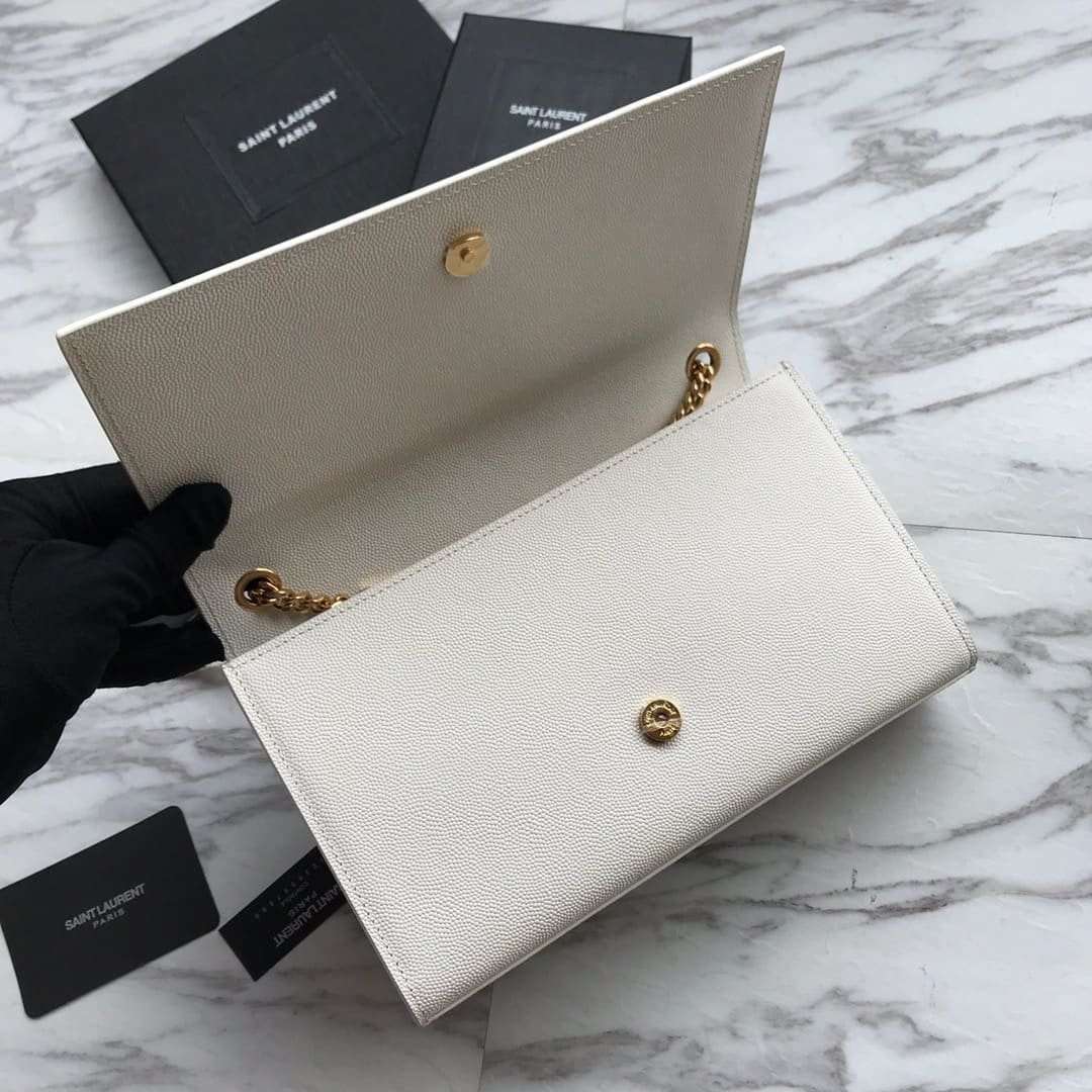 Saint Laurent  kate medium in grain de poudre embossed leather