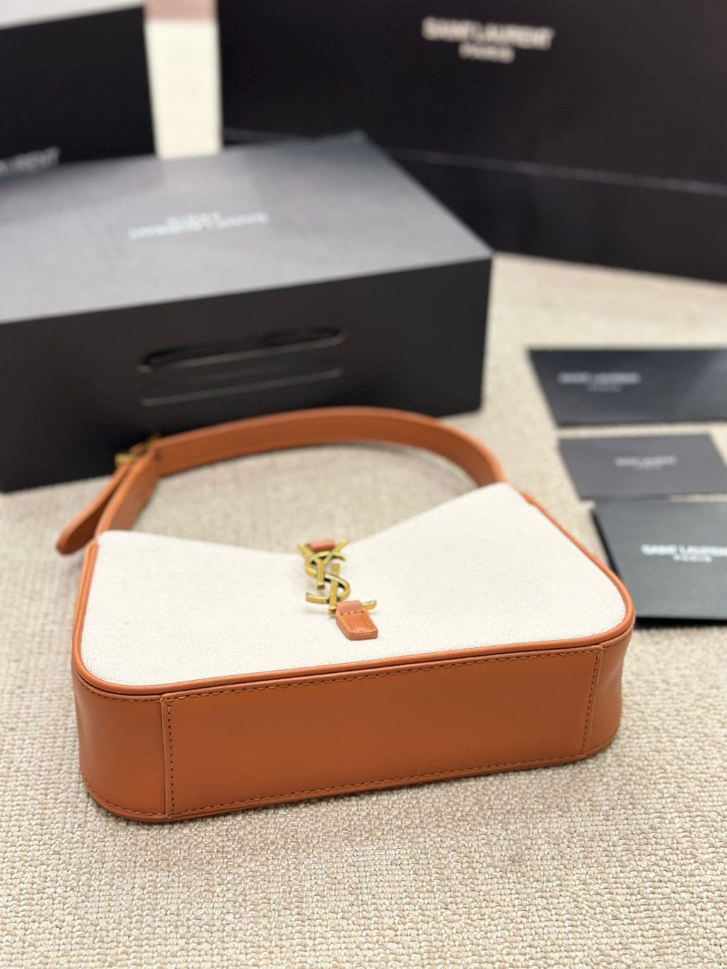 SAINT LAURENT LE 5 À 7 IN CANVAS AND LEATHER